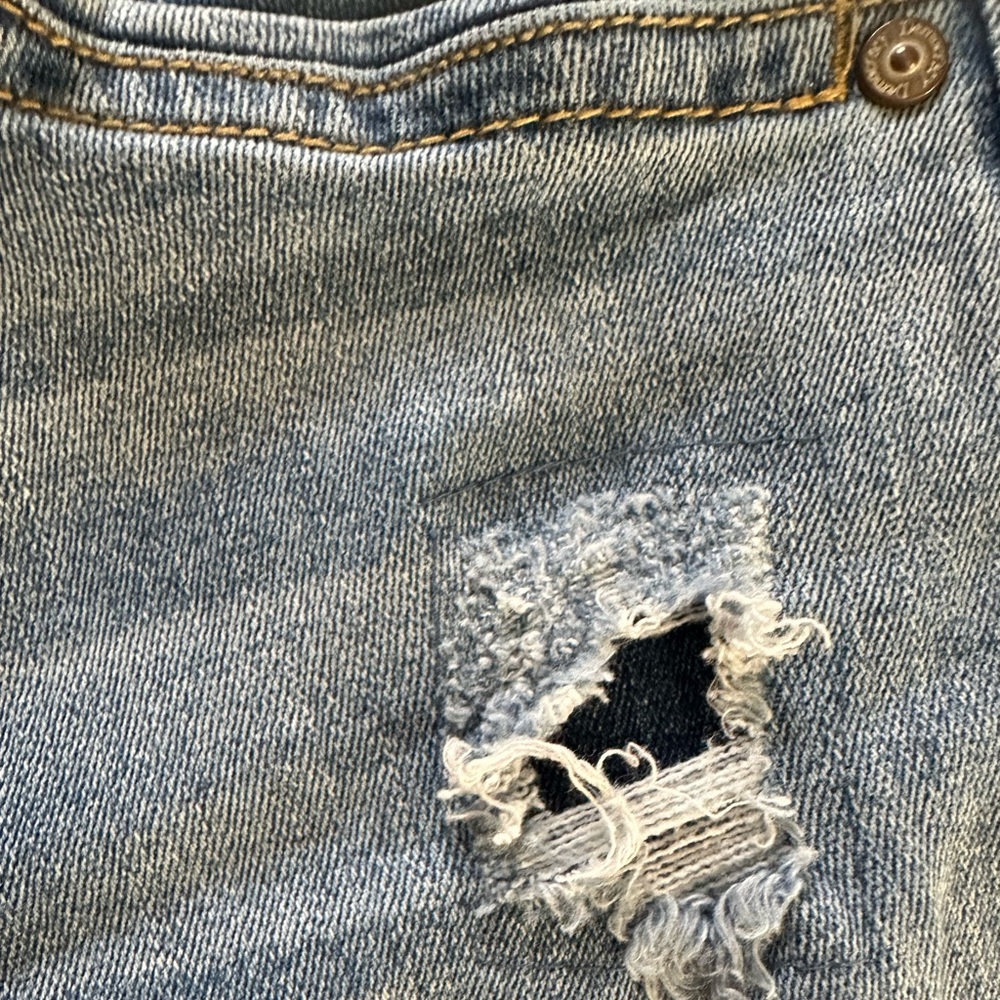 Democracy Blue Distressed Jeans with Feather Embroidery - Picture 8 of 10
